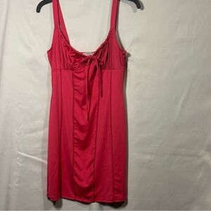 Women's Vibrant Pink Dress with Knot Accent